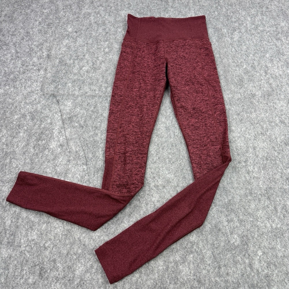 Athleta Leggings XS Berry Exhale Heel Tight High Rise Yoga Athleisure Gym